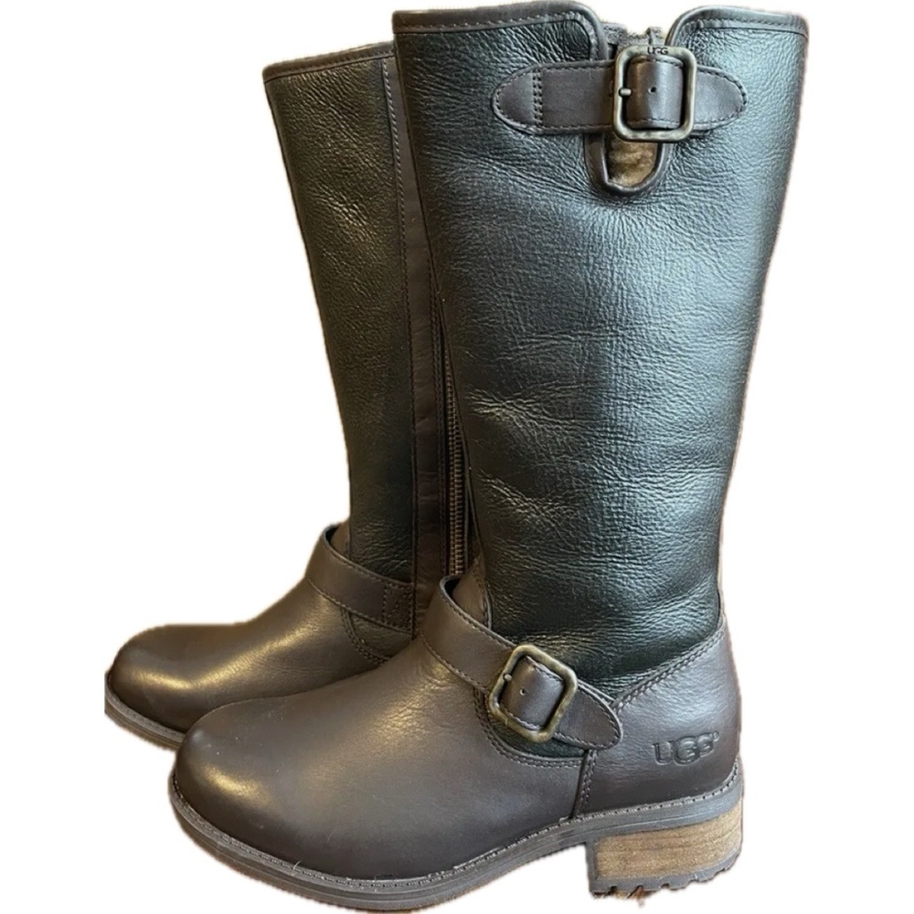 UGG Australia CHANCERY Bomber Stout Brown Leather Boots